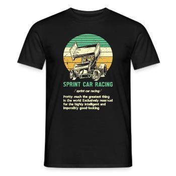 Sprint Car Racing Flag Vintage Racer Dirt Track - Men's T-Shirt - black - Front - AI Model Male 178 light (178cm)