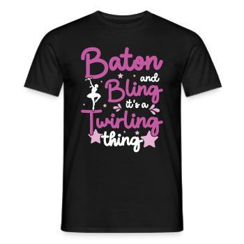 Tambourstab Wirbeln - Männer T-Shirt - Schwarz - Vorne - AI Model Male 178 light (178cm)