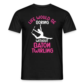 Tambourstab swirling - Men's T-Shirt - black - Front - AI Model Male 178 light (178cm)