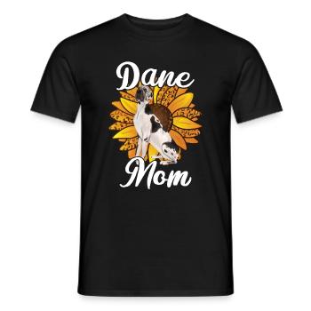Great Dane Mom Sunflower Dane Lovers - Men's T-Shirt - black - Front - AI Model Male 178 light (178cm)