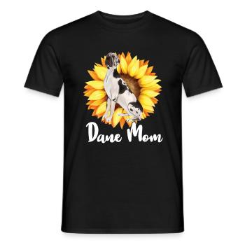 Great Dane Mom Sunflower Dane Lovers - Men's T-Shirt - black - Front - AI Model Male 178 light (178cm)