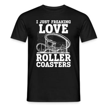 Achterbahn - Männer T-Shirt - Schwarz - Vorne - AI Model Male 178 light (178cm)