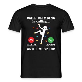 Wand Klettern - Männer T-Shirt - Schwarz - Vorne - AI Model Male 178 light (178cm)