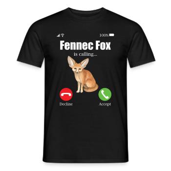 Fennec Renard - T-shirt homme - noir - Devant - AI Model Male 178 light (178cm)