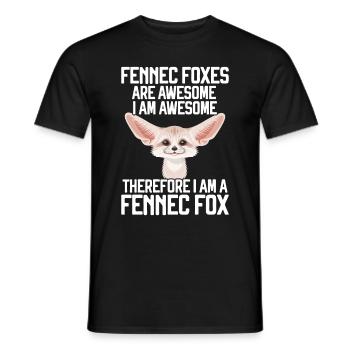 Fennec Renard - T-shirt homme - noir - Devant - AI Model Male 178 light (178cm)