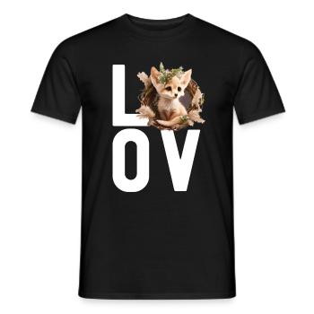 Fennec Renard - T-shirt homme - noir - Devant - AI Model Male 178 light (178cm)