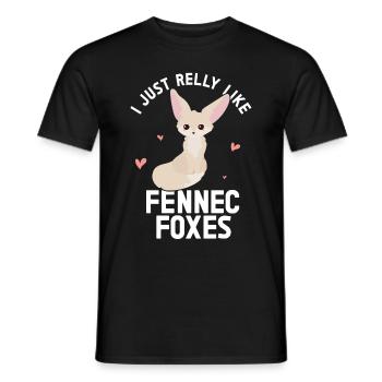 Fennec Renard - T-shirt homme - noir - Devant - AI Model Male 178 light (178cm)