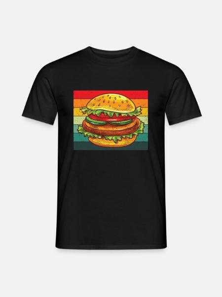 Hamburger - T-shirt homme - noir