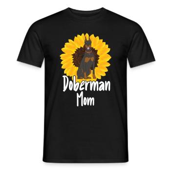 Doberman Mom Tournesols Doberman Pinscher Chien - T-shirt homme - noir - Devant - AI Model Male 178 light (178cm)
