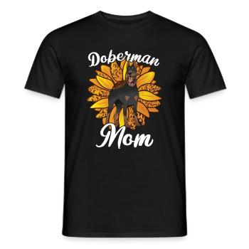 Doberman Mom Tournesols Doberman Pinscher Chien - T-shirt homme - noir - Devant - AI Model Male 178 light (178cm)