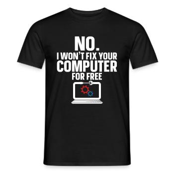 Technologie de soutien à la réparation d’ordinateurs - T-shirt homme - noir - Devant - AI Model Male 178 light (178cm)