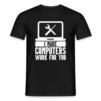 Technologie de soutien à la réparation d’ordinateurs - T-shirt homme - noir - Devant - AI Model Male 178 light (178cm)
