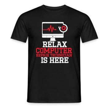 Technologie de soutien à la réparation d’ordinateurs - T-shirt homme - noir - Devant - AI Model Male 178 light (178cm)