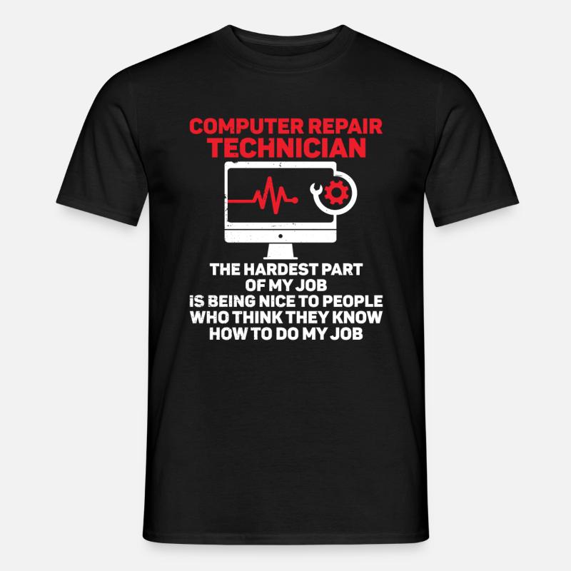 Computerreparaturtechnologie -Support -Technologie - Männer T-Shirt - Schwarz