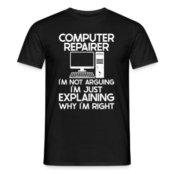 Technologie de soutien à la réparation d’ordinateurs - T-shirt homme - noir - Devant - AI Model Male 178 light (178cm)
