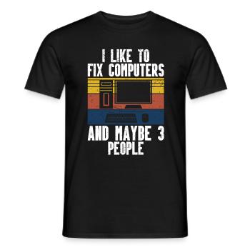 Technologie de soutien à la réparation d’ordinateurs - T-shirt homme - noir - Devant - AI Model Male 178 light (178cm)