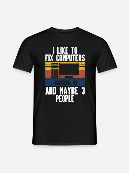Computerreparaturtechnologie -Support -Technologie - Männer T-Shirt - Schwarz