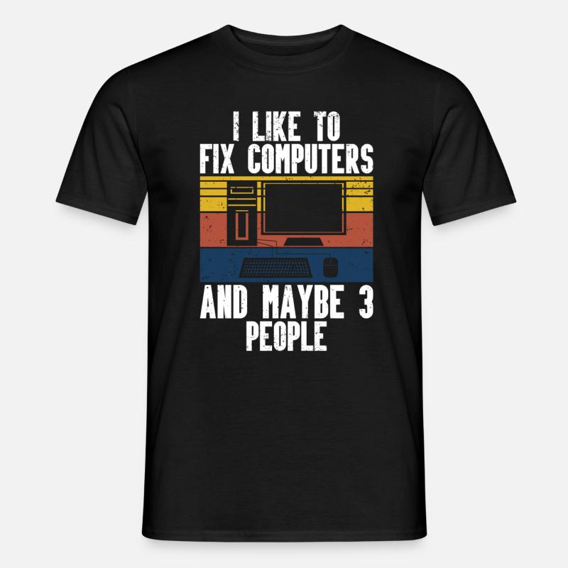 Computerreparaturtechnologie -Support -Technologie - Männer T-Shirt - Schwarz