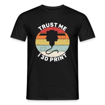 3D printer lover who prints filament nerdy - Men's T-Shirt - black - Front - AI Model Male 178 light (178cm)