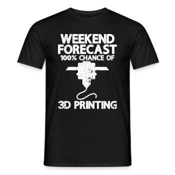 3D printer lover who prints filament nerdy - Men's T-Shirt - black - Front - AI Model Male 178 light (178cm)