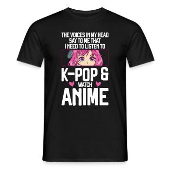 Anime & K-Pop Musique Kpop Manga Japonais Otaku - T-shirt homme - noir - Devant - AI Model Male 178 light (178cm)