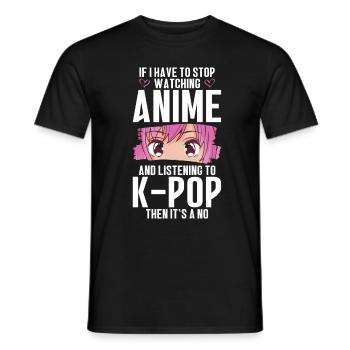 Anime & K-Pop Musique Kpop Manga Japonais Otaku - T-shirt homme - noir - Devant - AI Model Male 178 light (178cm)