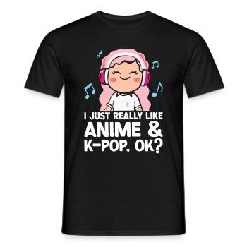 Anime & K-Pop Musique Kpop Manga Japonais Otaku - T-shirt homme - noir - Devant - AI Model Male 178 light (178cm)