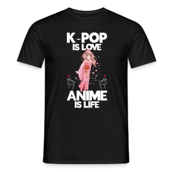Anime & K-Pop Musique Kpop Manga Japonais Otaku - T-shirt homme - noir - Devant - AI Model Male 178 light (178cm)