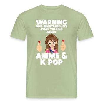 Anime & K-Pop Music Kpop Japanese Manga Otaku - Männer T-Shirt - Sage - Vorne - AI Model Male 178 light (178cm)