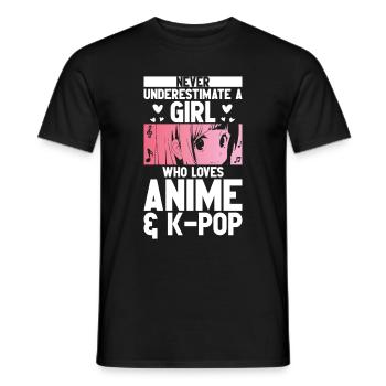 Anime & K-Pop Music Kpop Japanese Manga Otaku - Men's T-Shirt - black - Front - AI Model Male 178 light (178cm)