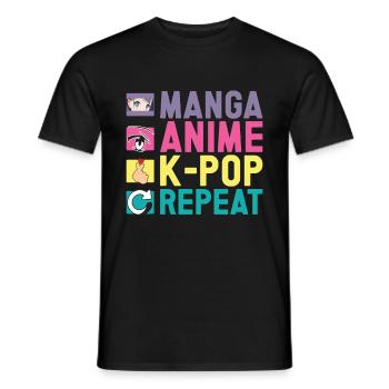 Anime & K-Pop Music Kpop Japanese Manga Otaku - Men's T-Shirt - black - Front - AI Model Male 178 light (178cm)