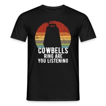 Cowbell More Cowbell-Vintager - Men's T-Shirt - black - Front - AI Model Male 178 light (178cm)