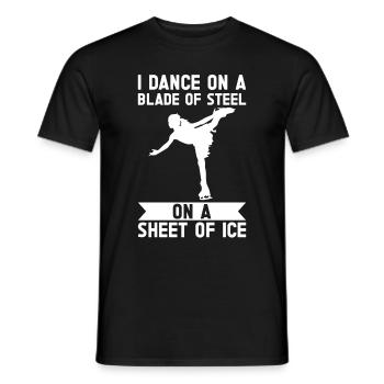 Ice Skating -Skater Ice Shield Skate Girl - Men's T-Shirt - black - Front - AI Model Male 178 light (178cm)