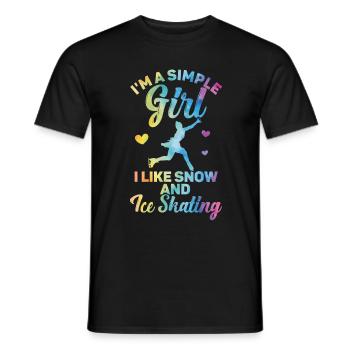 Ice Skating -Skater Ice Shield Skate Girl - Men's T-Shirt - black - Front - AI Model Male 178 light (178cm)