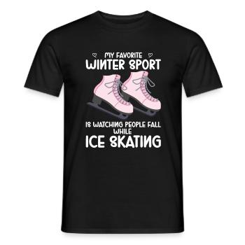Patinage sur glace -Skater Ice Shield Skate Girl - T-shirt homme - noir - Devant - AI Model Male 178 light (178cm)
