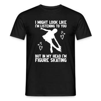 Ice Skating -Skater Ice Shield Skate Girl - Men's T-Shirt - black - Front - AI Model Male 178 light (178cm)