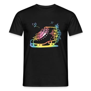 Ice Skating -Skater Ice Shield Skate Girl - Men's T-Shirt - black - Front - AI Model Male 178 light (178cm)