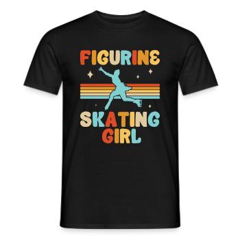 Ice Skating -Skater Ice Shield Skate Girl - Men's T-Shirt - black - Front - AI Model Male 178 light (178cm)