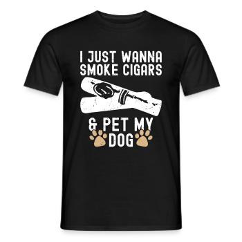 Cigare et chiens fumant des toabacos - T-shirt homme - noir - Devant - AI Model Male 178 light (178cm)