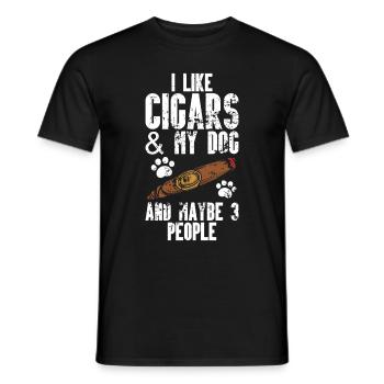 Cigare et chiens fumant des toabacos - T-shirt homme - noir - Devant - AI Model Male 178 light (178cm)
