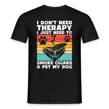 Cigare et chiens fumant des toabacos - T-shirt homme - noir - Devant - AI Model Male 178 light (178cm)