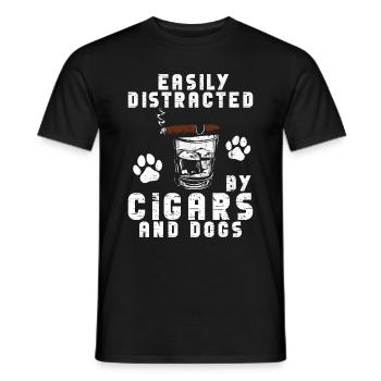 Cigare et chiens fumant des toabacos - T-shirt homme - noir - Devant - AI Model Male 178 light (178cm)