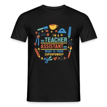 Teacher -Assistant Headmaster Teaching - Men's T-Shirt - black - Front - AI Model Male 178 light (178cm)