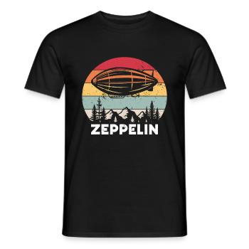 Zeppelin Flugzeugluftschiff Leitbarer Luftfahrt - Männer T-Shirt - Schwarz - Vorne - AI Model Male 178 light (178cm)