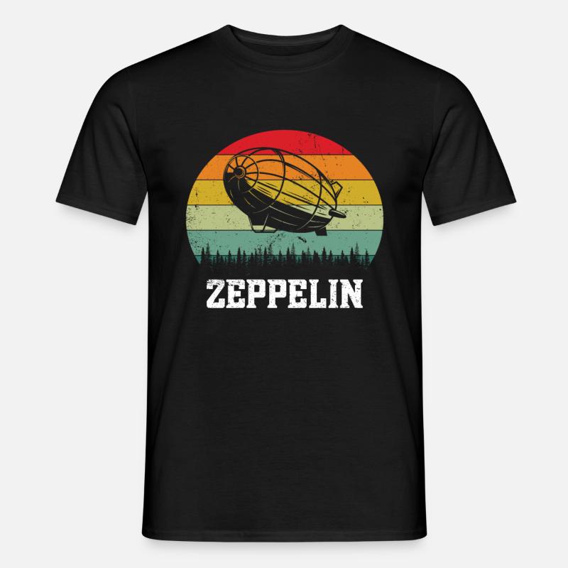 Zeppelin Flugzeugluftschiff Leitbarer Luftfahrt - Männer T-Shirt - Schwarz
