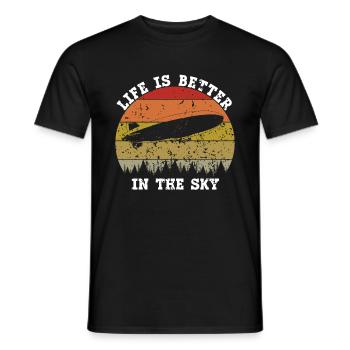 Zeppelin Flugzeugluftschiff Leitbarer Luftfahrt - Männer T-Shirt - Schwarz - Vorne - AI Model Male 178 light (178cm)