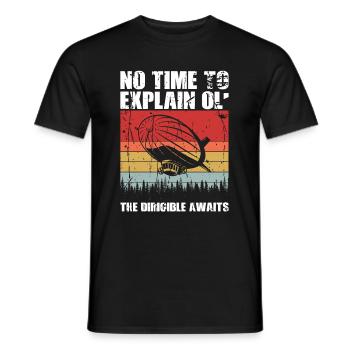 Zeppelin Flugzeugluftschiff Leitbarer Luftfahrt - Männer T-Shirt - Schwarz - Vorne - AI Model Male 178 light (178cm)