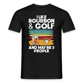 Bourbon & Golf Whikey Golfspieler Golfer - Men's T-Shirt - black - Front - AI Model Male 178 light (178cm)