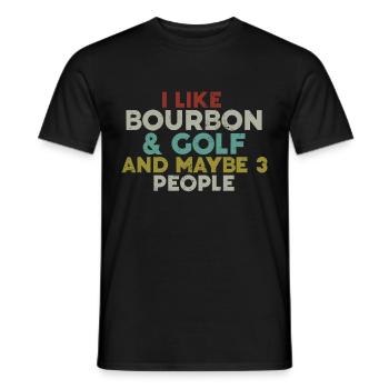 Bourbon & Golf Whikey Golfspieler Golfer - Men's T-Shirt - black - Front - AI Model Male 178 light (178cm)