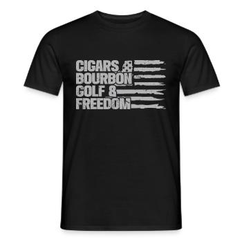 Bourbon & Golf Whikey Golfspieler Golfer - Men's T-Shirt - black - Front - AI Model Male 178 light (178cm)